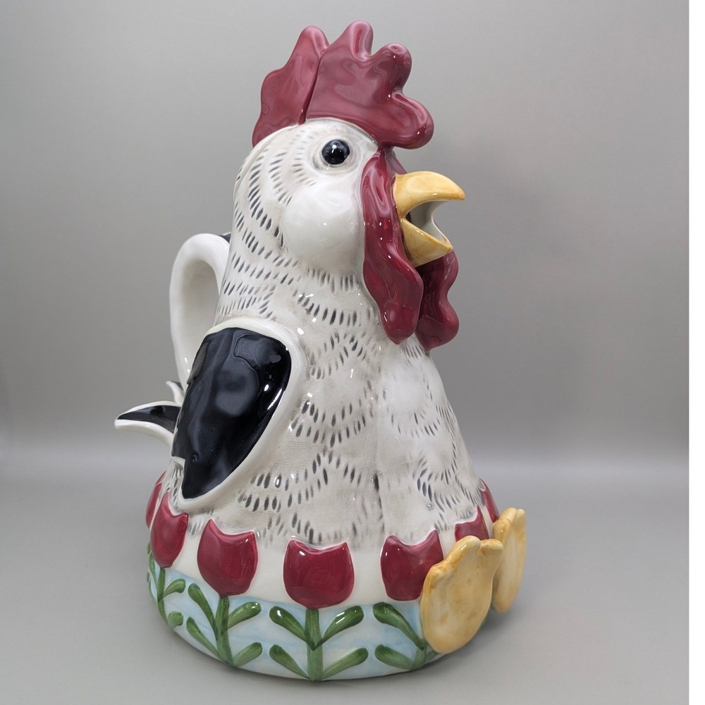 Blue Sky Clayworks Heather Goldminc "Roo" Rooster Teapot 2018